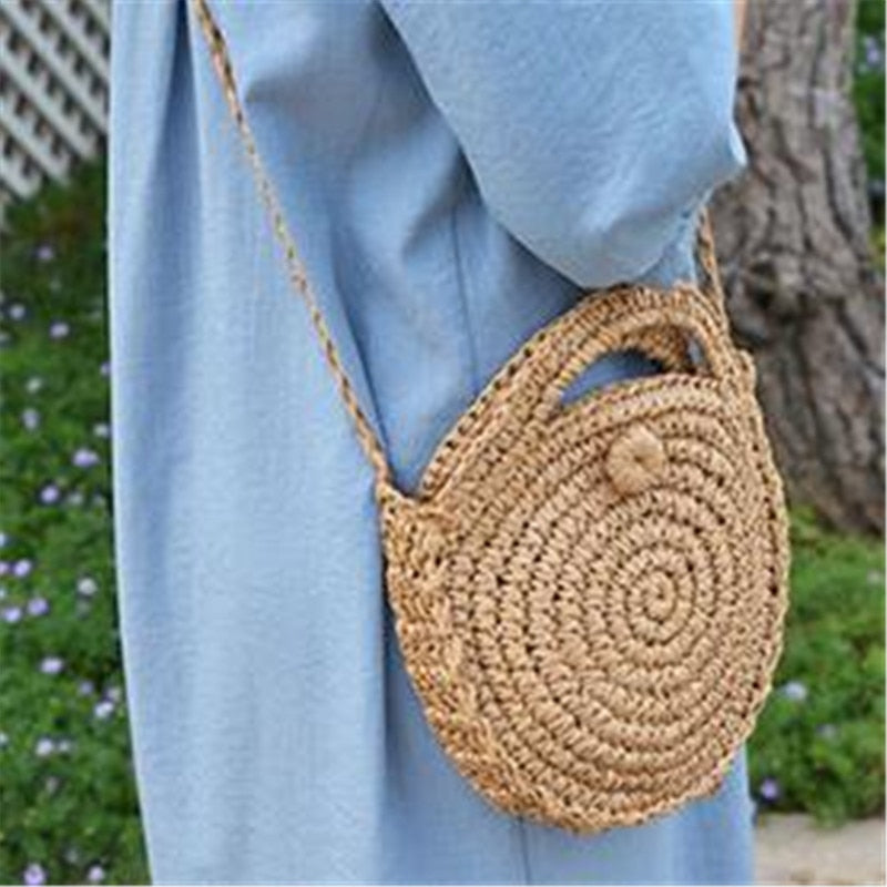 Straw Bag Woven Handbag Purse Crossbody Ladies Boho