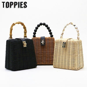 Luxury Handbags Women Boho Straw Braided handbags