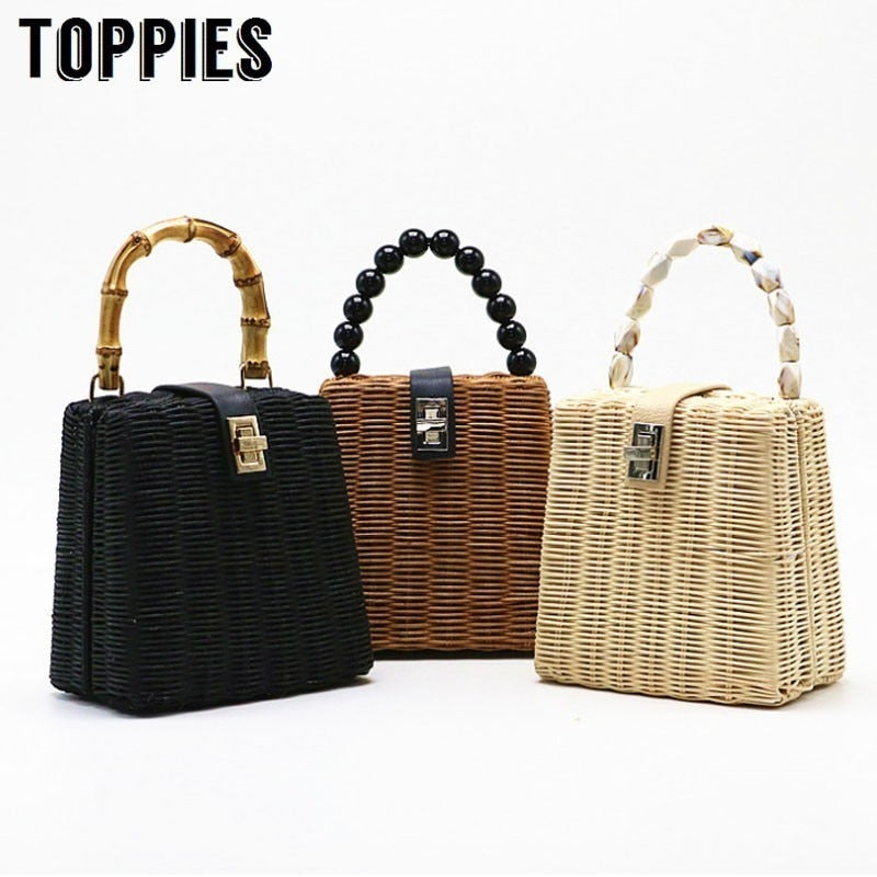 Luxury Handbags Women Boho Straw Braided handbags