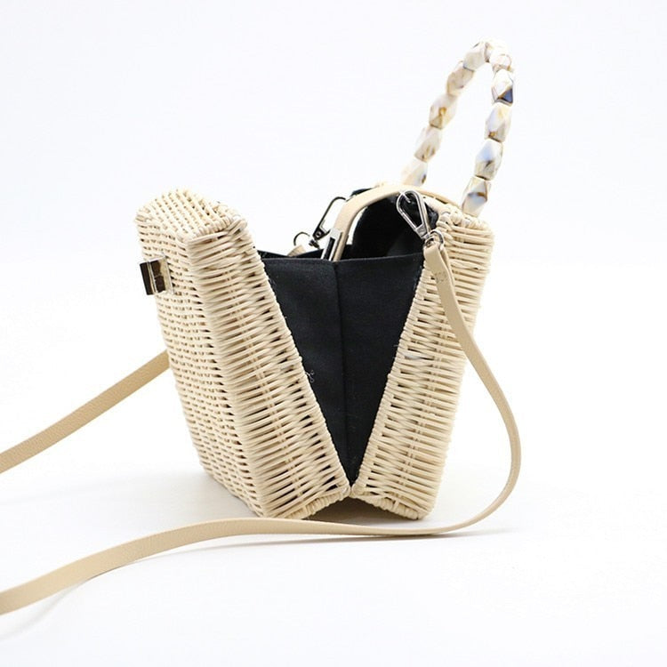 Luxury Handbags Women Boho Straw Braided handbags