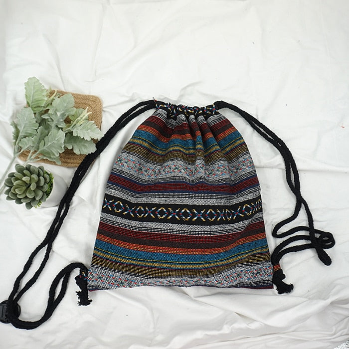 LilyHood Women Fabric Backpack Female Gypsy Bohemian Boho Chic