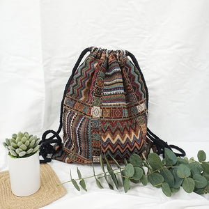 LilyHood Women Fabric Backpack Female Gypsy Bohemian Boho Chic