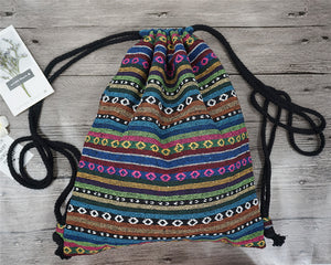 LilyHood Women Fabric Backpack Female Gypsy Bohemian Boho Chic