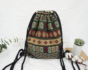 LilyHood Women Fabric Backpack Female Gypsy Bohemian Boho Chic