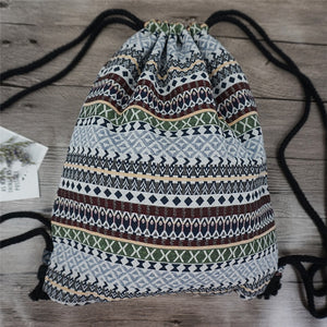 LilyHood Women Fabric Backpack Female Gypsy Bohemian Boho Chic