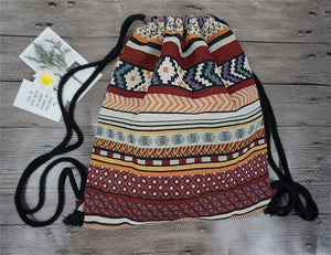 LilyHood Women Fabric Backpack Female Gypsy Bohemian Boho Chic