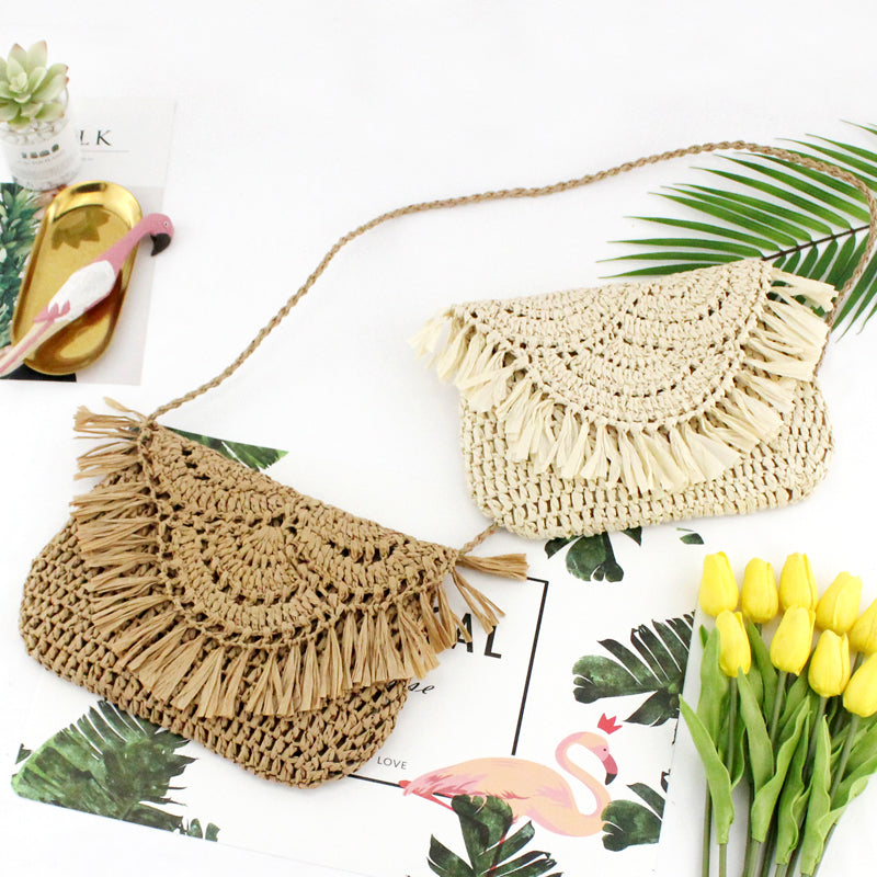 Messenger Bags Summer Boho Tassel Crossbody  Shoulder Beach Bag Flap