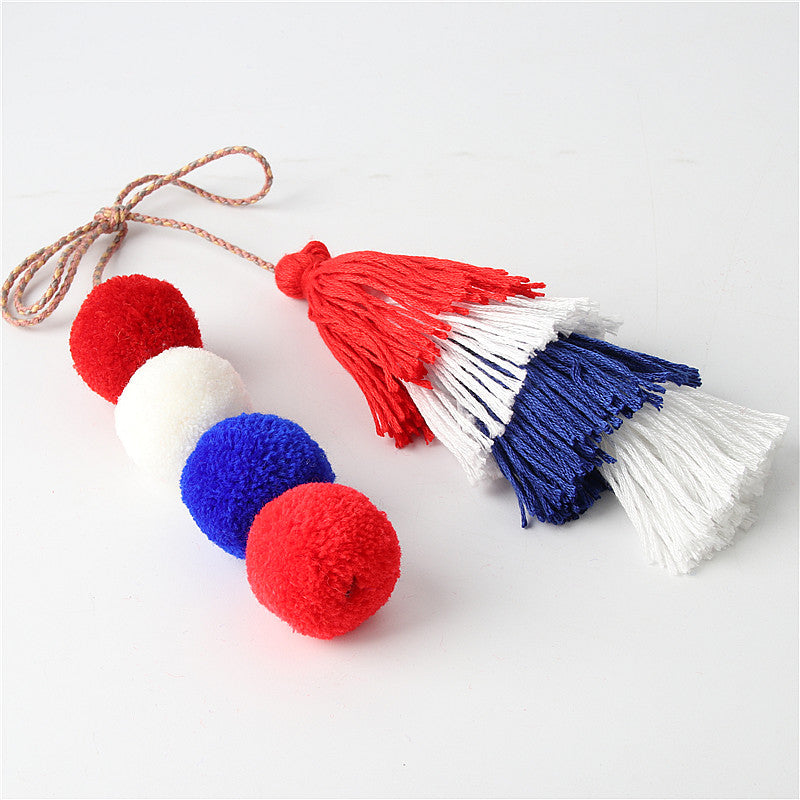 Handmade Pom Pom Colorful 4 Layered Tassel Keychain Bag