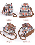 NEW Drawstring Bucket Bag Canvas Boho Stripe Shoulder Bags