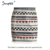 Simplee Vintage pencil skirt women bottom Boho chic tassels ethnic mini skirt Summer beach female high waist short skirt female