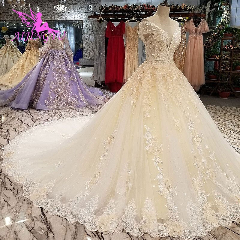 AIJINGYU Vintage Bride Dresses Gowns Boho Chic Newest United States Newest Style Indian Custom Wedding Dress Bridal Gown