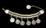 Charms Vintage Silver Gold Coin Gypsy Boho Coachella lover Beachy Chic Festival Turkish Wrap Bracelet Men Women Jewelry