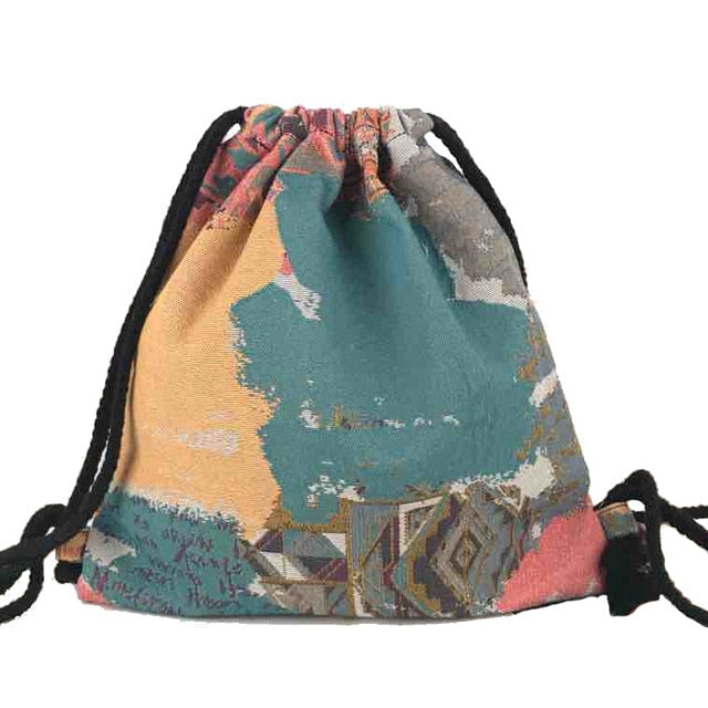 LilyHood Women Fabric Backpack Female Gypsy Bohemian Boho Chic