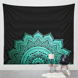 Printed Lotus Tapestry Bohemia Boho Mandala Tapestry Wall Hanging For Wall Decoration Hippie Tapestry Beach Towel Mat