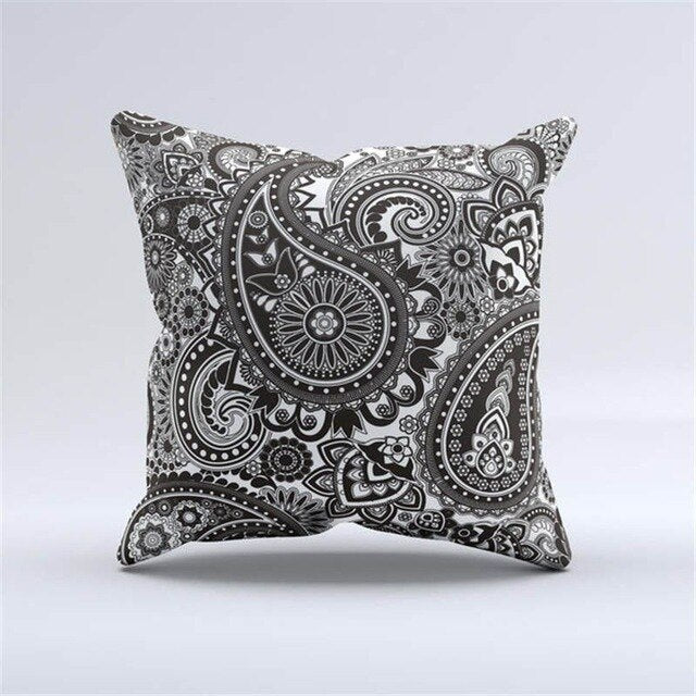 Paisley Geometric Cushion Pillow Bohemia India Abstract Flower Pillow Case Morocco Beauty Chair For Sofa Throw 43Cm Linen Plain