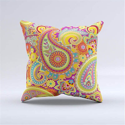 Paisley Geometric Cushion Pillow Bohemia India Abstract Flower Pillow Case Morocco Beauty Chair For Sofa Throw 43Cm Linen Plain