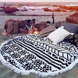 KANCOOLD silk scarf	shawl Round Hippie Tapestry Unique Style Beach Throw Roundie Mandala Towel Yoga Mat Bohemian Featur PJANT4