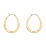 LWONG Gold Sliver Color Oval Hoop Earrings for Women Simple Minimalist Earrings Boho Chic Earrings Hoops Everyday Jewelry