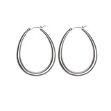 LWONG Gold Sliver Color Oval Hoop Earrings for Women Simple Minimalist Earrings Boho Chic Earrings Hoops Everyday Jewelry