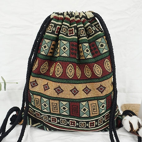 LilyHood Women Fabric Backpack Female Gypsy Bohemian Boho Chic