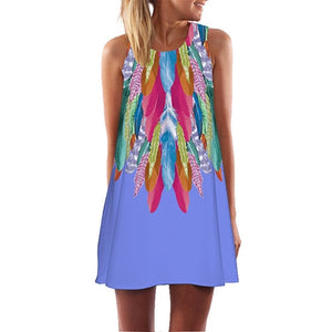 BHflutter Women Dresses Digital Print Summer Dress 2017 New Fashion Boho Style Beach dress Dashiki Hippie Dress Mini Vestidos