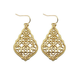 ZWPON Bohemian Gold Filigree Hollow Teardrop Earrings 2018 Famous Brand Jewelry Boho Fashion Women's Morocco Statement Earrings