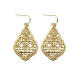 ZWPON Bohemian Gold Filigree Hollow Teardrop Earrings 2018 Famous Brand Jewelry Boho Fashion Women's Morocco Statement Earrings