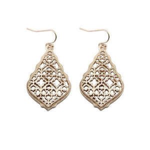 ZWPON Bohemian Gold Filigree Hollow Teardrop Earrings 2018 Famous Brand Jewelry Boho Fashion Women's Morocco Statement Earrings