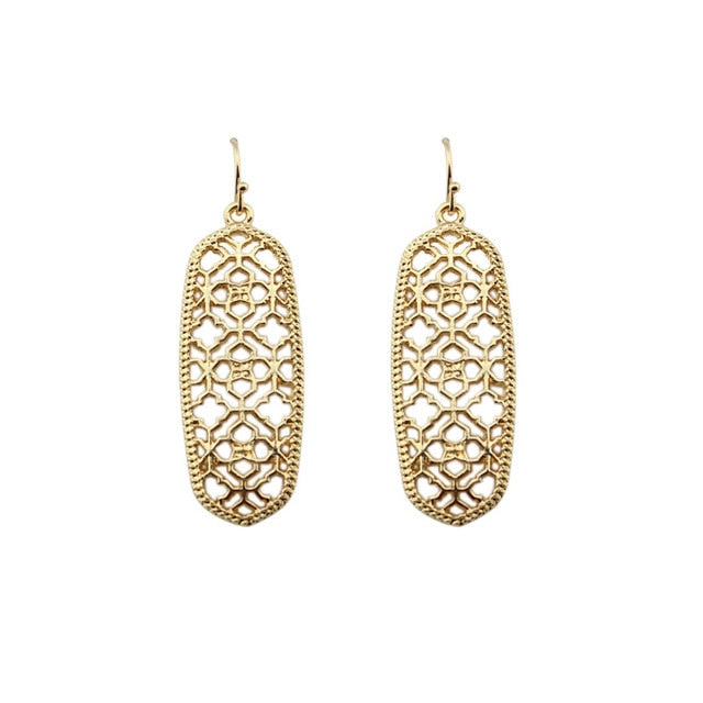 ZWPON Bohemian Gold Filigree Hollow Teardrop Earrings 2018 Famous Brand Jewelry Boho Fashion Women's Morocco Statement Earrings