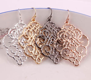 ZWPON New Gold Filigree Morocco Earrings for Women Fashion Drop Earrings Jewelry Zinc Alloy Basic Statement Earrings 2018