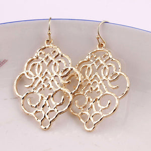 ZWPON New Gold Filigree Morocco Earrings for Women Fashion Drop Earrings Jewelry Zinc Alloy Basic Statement Earrings 2018