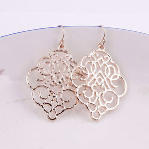 ZWPON New Gold Filigree Morocco Earrings for Women Fashion Drop Earrings Jewelry Zinc Alloy Basic Statement Earrings 2018