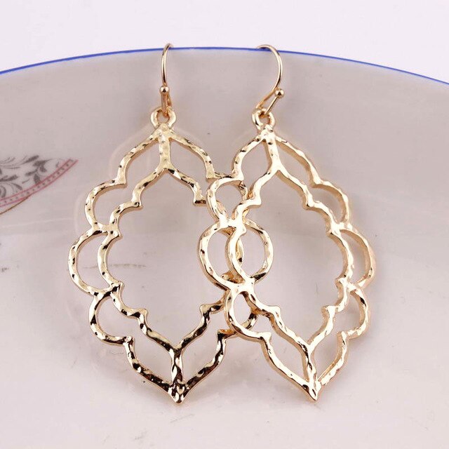 ZWPON New Gold Filigree Morocco Earrings for Women Fashion Drop Earrings Jewelry Zinc Alloy Basic Statement Earrings 2018