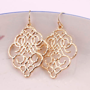 ZWPON New Gold Filigree Morocco Dangle Earrings for Women Fashion Jewelry Zinc Alloy Basic Statement Earrings Wholesale 2018