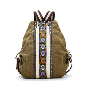 Tribal Ethnic Canvas Womens Backpack Pouch Hippie Shoulder Bag