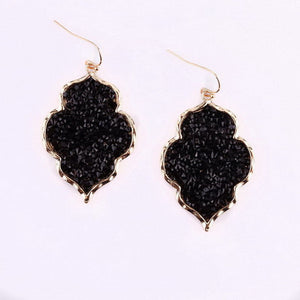 ZWPON 2018 Morocco Pave Mixture Crystal Resin Black Heart Earrings for Women Fashion Statement Gold Earrings Jewelry Wholesale