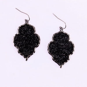 ZWPON 2018 Morocco Pave Mixture Crystal Resin Black Heart Earrings for Women Fashion Statement Gold Earrings Jewelry Wholesale