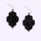 ZWPON 2018 Morocco Pave Mixture Crystal Resin Black Heart Earrings for Women Fashion Statement Gold Earrings Jewelry Wholesale