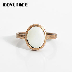 opal ring Bohemian rose gold ring for women girls female valentines day gift engagement