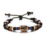 Men's Wood Beaded Bracelet Surfer Bohemian Stacking Bangle Tribal Chic Jewelry Drawstring Jewellery Festival Boho Gypsy