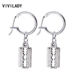 VIVILADY Punk Blade Tiny Round Hoop Earrings Women Boho Vintage Unisex Brincos Party Lover Jewelry Bijoux