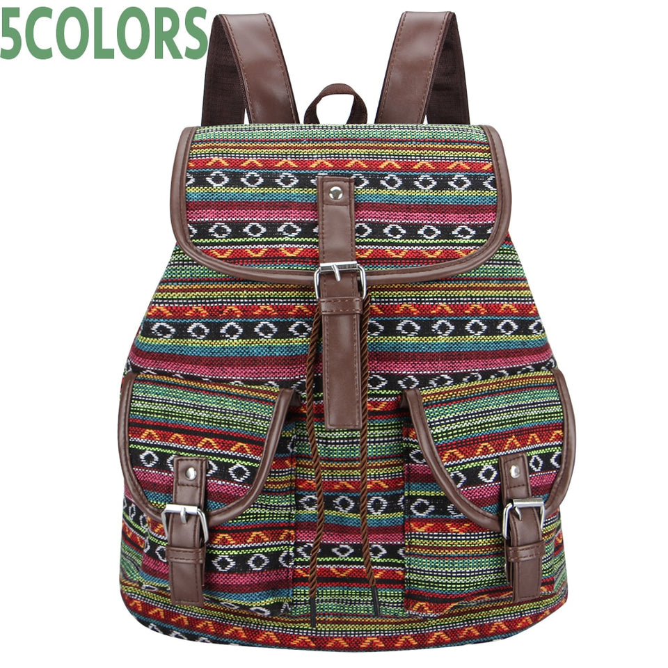 Woven Fabric Female Bagpack Aztec bag