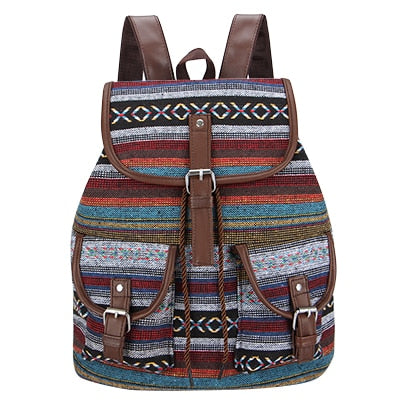 Woven Fabric Female Bagpack Aztec bag