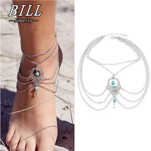 Boho Ethnic Beads Anklets Chic Tassel Foot Chain Anklet Bracelet Body Jewelry Anklets For Women