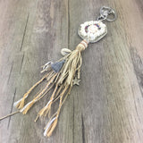 boho tassel keychains handmade bag charm Shell keychain with chain key chain as women jewelry