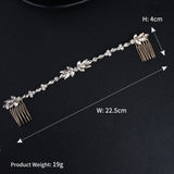 Wedding Scattered Rhinestone Headband Bridal Chain Bride Comb Bridesmaid Headpiece Golden Hair Jewelry