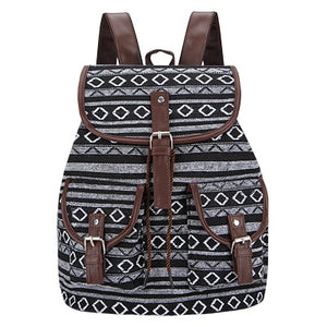 Woven Fabric Female Bagpack Aztec bag