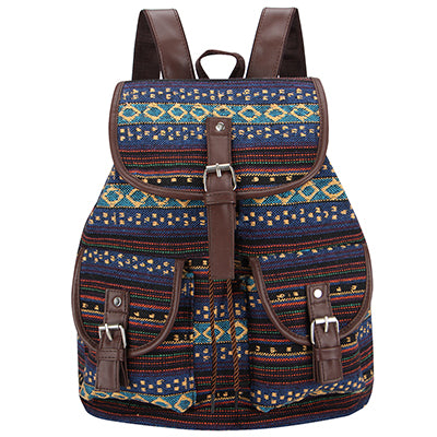 Woven Fabric Female Bagpack Aztec bag