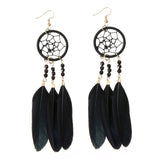 1 Pair Chic Dangle Earrings Shellhard Bohemian Boho Women Dreamcatcher Feather Drop Earring Female Brincos