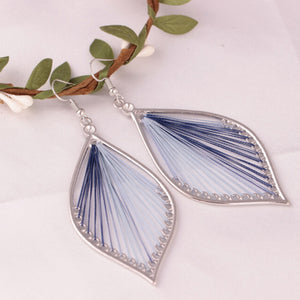 Handmade Wire Wrapped Earrings Dull Silver Leaf Fashion Women Jewelry